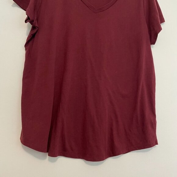 TORRID 2 Plus Size Girlfriend Signature Jersey V-Neck Tee Burgundy Maroon TShirt - Picture 5 of 16
